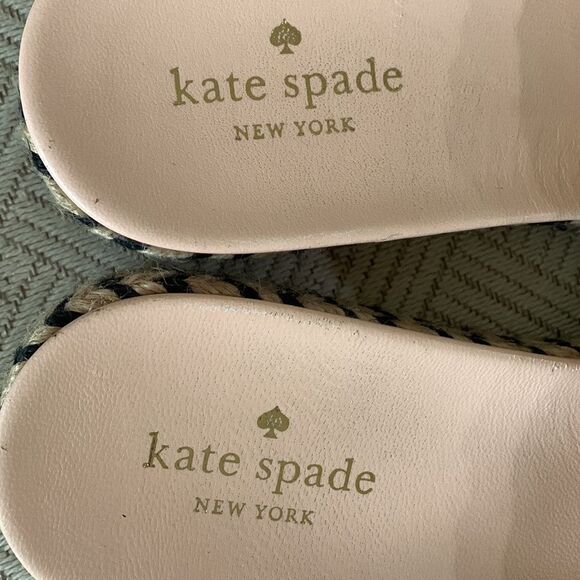KATE Spade Slides Zahara Ruffle Trim Slides Flat Pink Shoes Espadrille Women 8 - Picture 6 of 10